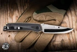 Preowned-Rockstead HIGO II Manual Folding Knife Carbon Fiber/Silver & Gold Ti Accents 3.5" Drop Point