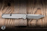 Preowned-Tactile Knife Co. "Rockwall" Folding Knife Stonewash Titanium 2.84" MagnaCut Tanto