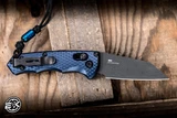 Preowned-Benchmade Auto Immunity Folding Knife Crater Blue Aluminum 2.5" M4 Wharncliffe Black 2900BK