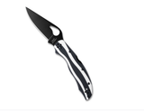 Sypderco Magpie Folding Knife Black/White G10 3.28" 9Cr18MoV PlainEdge Black CBY25GPBK