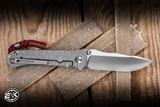 Chris Reeve Knives Umnumzaan Folding Knife Glass Blasted EKamo Titanium 3.7" MagnaCut Drop Point UMN-1632-004