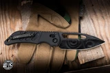 Heretic Knives Custom Koschei Folding Knife DLC Titanium 3.5" Chad Nichols Wavepool Damascus