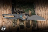Hypercut Knives Cretin Folding Knife Shipwreck Camo Carbon/Bronze Accents 3.2" S45VN Wharncliffe