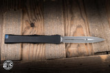 Microtech Marfione Select Nemesis IV Automatic OTF Knife Black Aluminum/Antique Blue Ti Accents 4.4" M390 Dagger Apocalyptic 1152-10APMS2