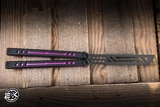 Squid Industries Inked Nautilus Butterfly Balisong Trainer Black G10/Purple Aluminum 5" V2 DLC