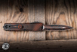 Microtech Ultratech Gen IV OTF Auto Knife Black/Orange Topographic Camo 3.5" M390 Dagger Black Topo 11224-1TPBKORCS