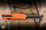 Microtech Hera II Mini OTF Automatic Knife Orange Aluminum 3" M390 Tanto Black 1704M-1OR