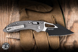 Microtech M-Stitch Ram-LOK Folding Knife Natural Clear Frag Aluminum 3.25" M390 Black Serrated 169MRL-2FRNC