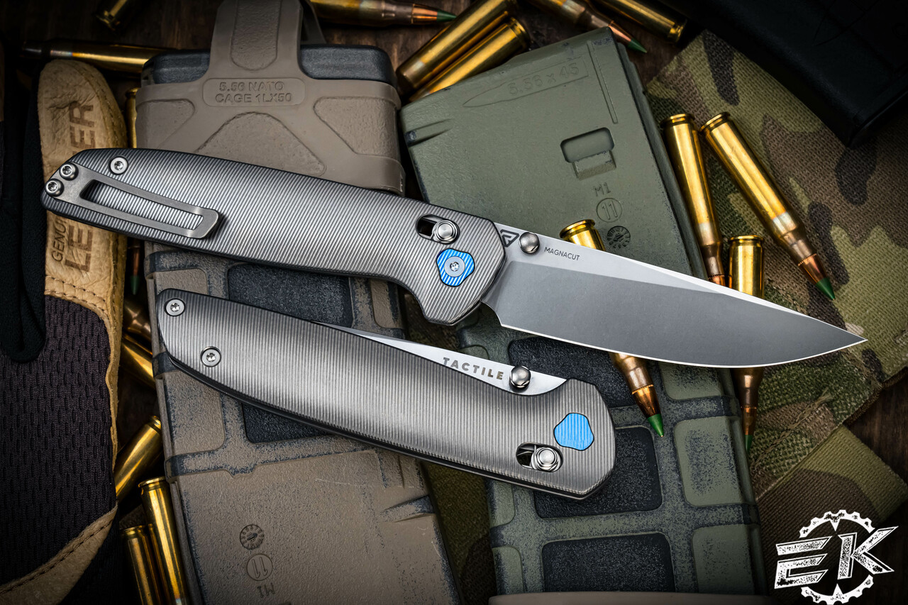 Tactile Knife Co. "Maverick" Crossbar Lock Titanium Folder 3.5" MagnaCut