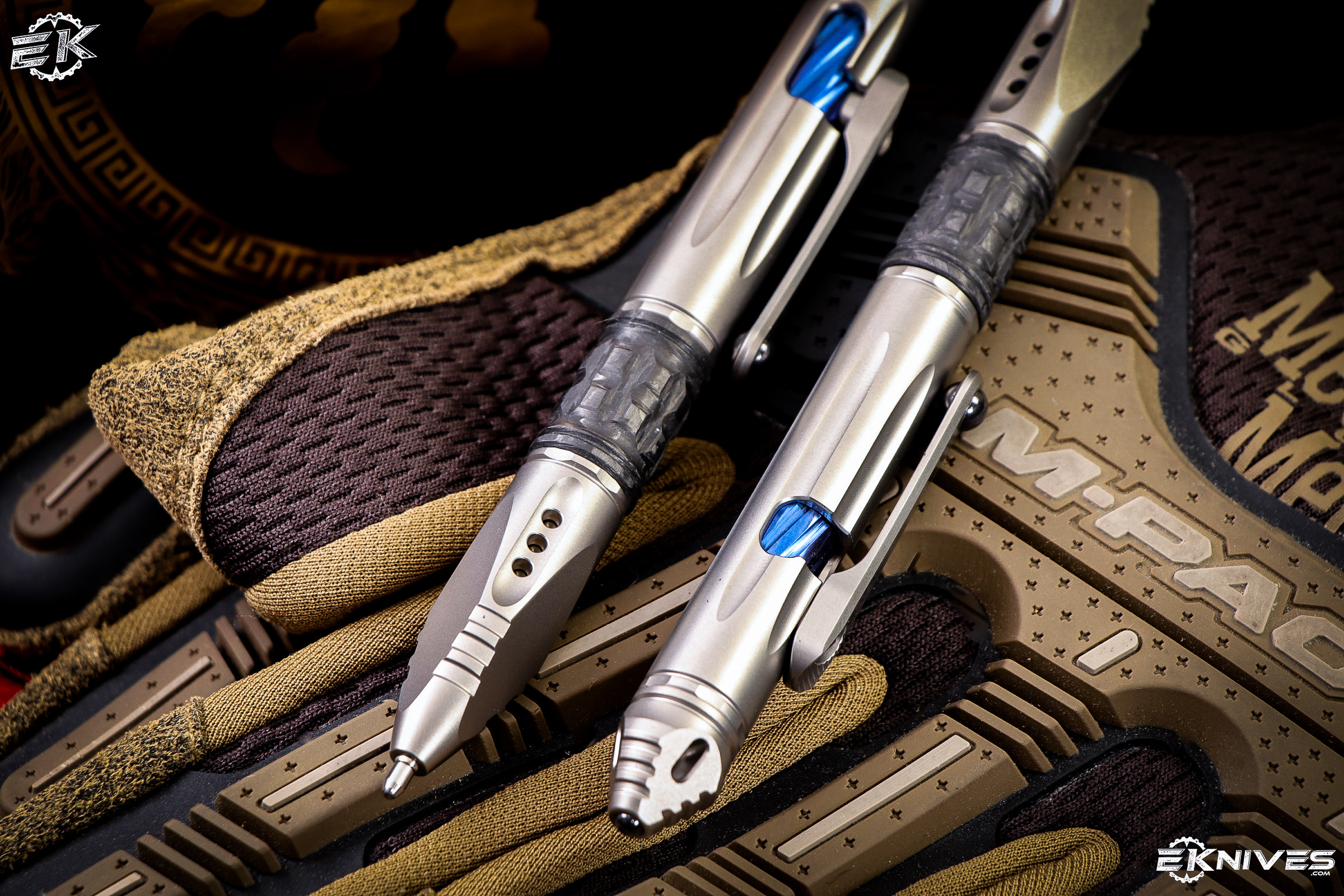 Microtech Kyroh Mini Bead Blast Titanium Bolt-Action Tactical Pen w ...