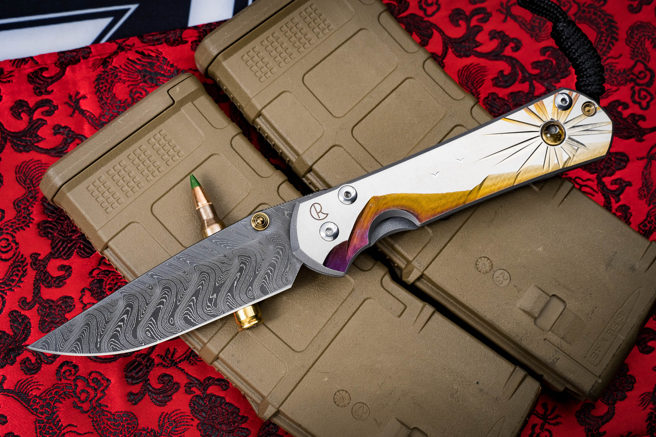 Chris Reeve Knives Large Sebenza 31 Unique Graphic w/ Citrine Cabochon ...