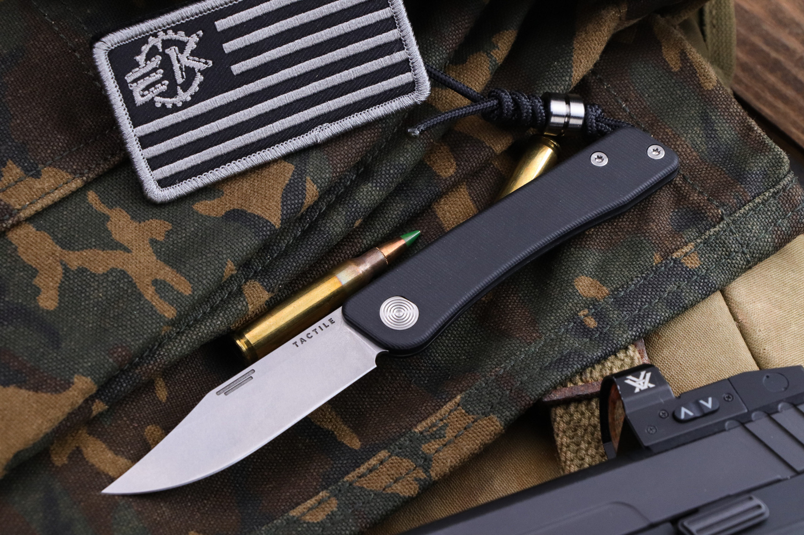 Tactile Knife Co. Bexar Slip Joint Knife Black Micarta 2.8" MagnaCut w