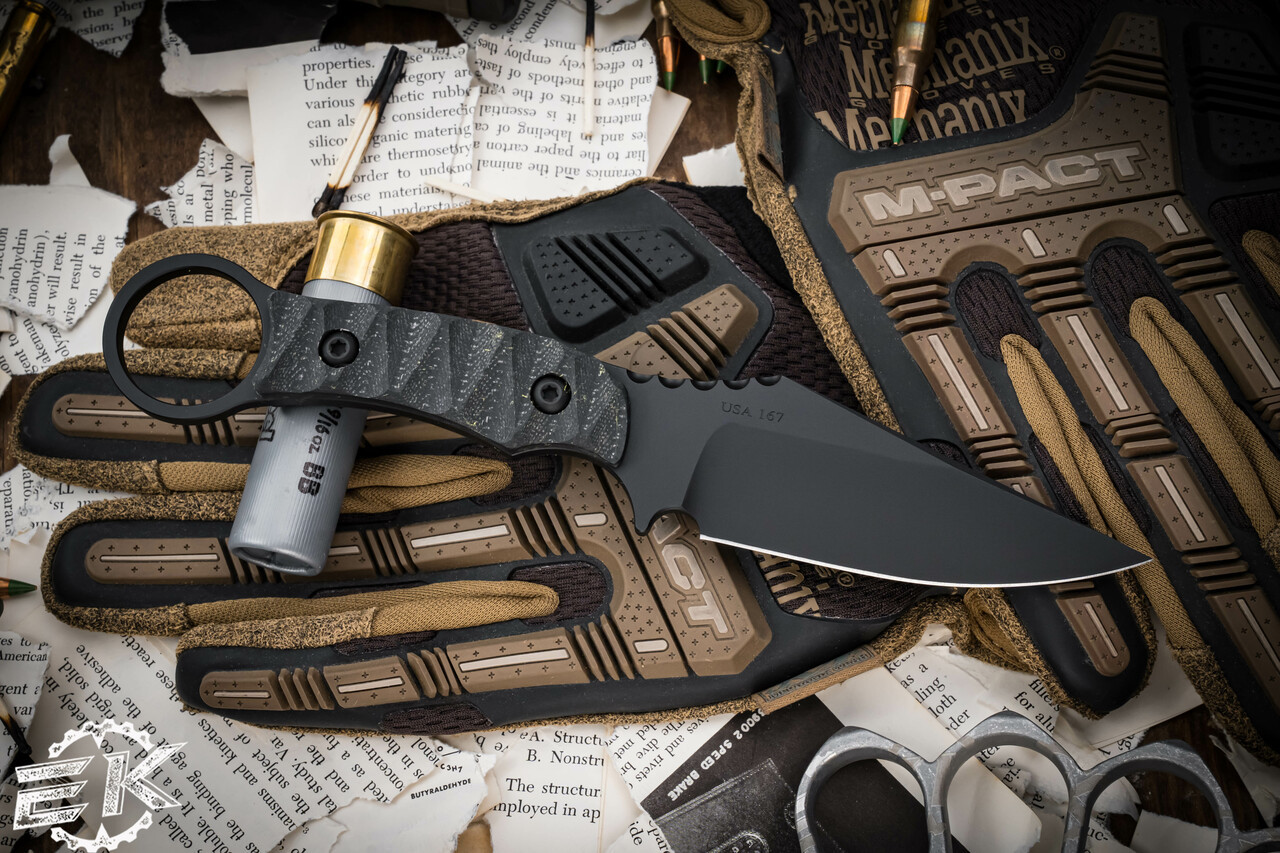 Toor Knives Vandal Shadow Black G10 Fixed Blade Knife 4.1" Drop Point Black