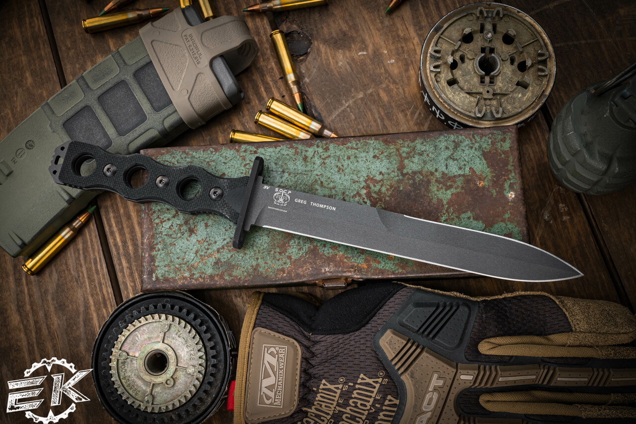 Benchmade SOCP Fixed Blade Knife Black G10 7" 3V Dagger Black 185BK