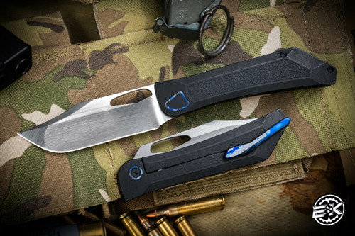 NEW-Luft Concepts RWB Titanium DLC Stonewash, Black Timascus Accents 3.5" Hand Rubbed Satin -EKnives EKclusive