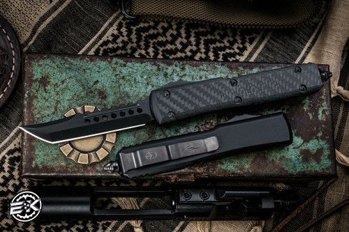 Microtech Ultratech Hellhound OTF Automatic Knife Carbon Fiber DLC Shadow 3.4" DLC 119-1DLCTCFSH