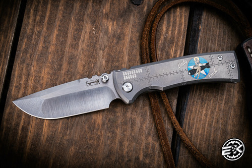 Chaves Knives Ultramar Street Redencion "Lady Luck Bombers" Titanium Folding Knife 3.25" Drop Point  #EK19