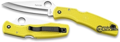 SPYDERCO PACIFIC SALT YELLOW FRN H-1 PLAIN BLADE C91YL