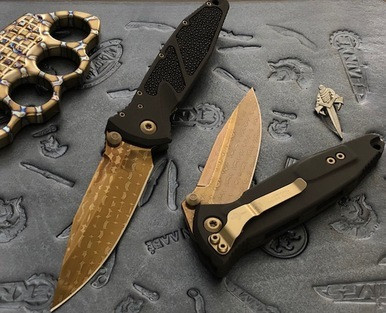 Marfione Custom Socom Elite Stingray Inlay Vegas Forge Bronzed Razorwire Damascus SE
