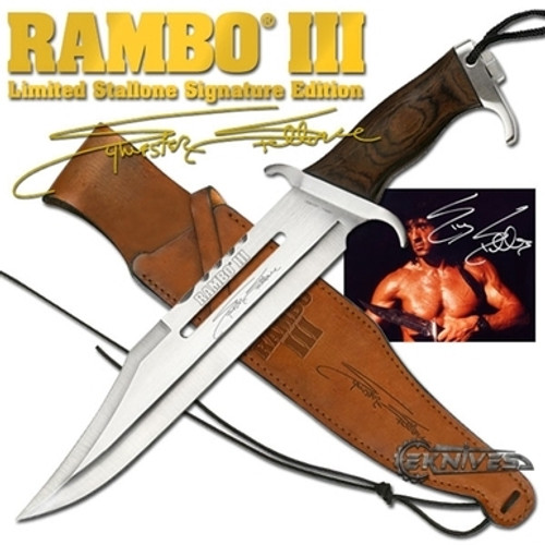 RAMBO III SYLVESTER STALLONE SIGNATURE EDITION BOWIE KNIFE MCRB3SS
