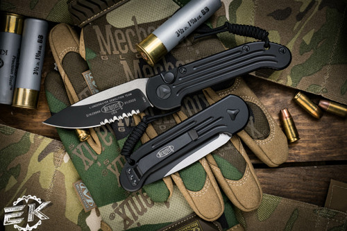 Microtech LUDT Automatic Folding Knife 3.4\" Black Serrated 135-2T