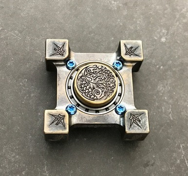 Steel Flame Ring Spin Koi Honor/Respect Blue Anodized Hardware