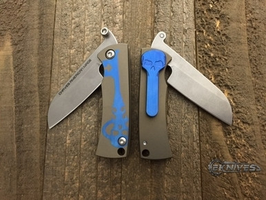 Chaves Customized Bronze Friction Folder Blue Skull Clip