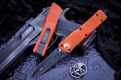 Microtech Combat Troodon Orange OTF Automatic 3.8" Dagger Black 142-1OR