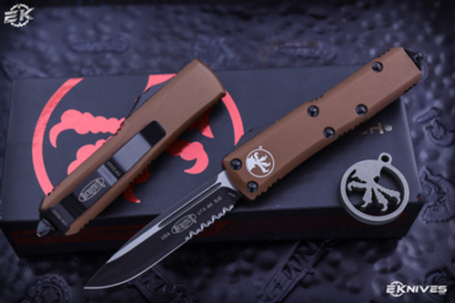 Microtech UTX-85 Tan OTF S/E Black Serrated 231-2TA