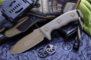 Microtech Currahee Tan Fixed Blade Knife 4.5" Tanto 103-1TA