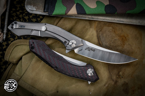 Zero Tolerance 0462 Sinkevich Red Carbon Fiber Flipper Knife 3.7