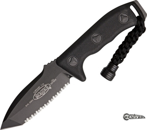 MICROTECH CURRAHEE BLACK COMBAT TANTO FIXED BLADE 4.5" SERRATED 103-3BL