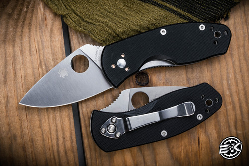 Spyderco Ambitious Black G10 Folding Knife 2.25\" Satin C148GP