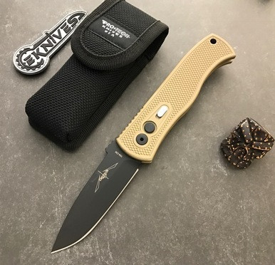 Protech Emerson Tan CQC-7A Auto 3.25" Spear Point Black DLC 154CM