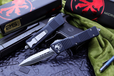 Microtech Combat Troodon OTF Automatic Knife 3.8" Dagger Satin Serrated 142-6