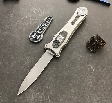 G&G Hawk Knives Deadlock Model A OTF Damasteel Inlays SE CTS 204P