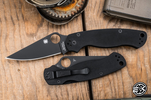 Spyderco Paramilitary 2 Folding Knife Black G10 3.4\" CPM S45VN Black C81GPBK2