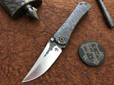 Borka Blades SBKF Flamed Titanium Crest Logo M390 Satin Rock Grind 2018