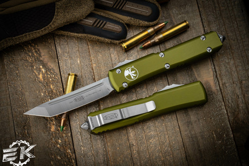 Microtech Ultratech OD Green OTF Automatic Knife 3.4\" Tanto Satin 123-4OD