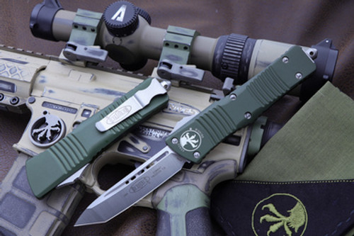 Microtech Combat Troodon Green OTF Knife 3.8" Tanto Satin 144-4OD