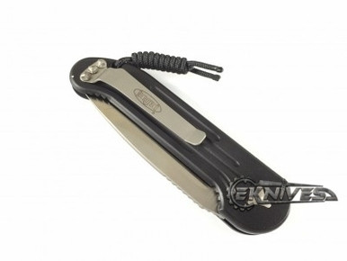 Microtech LUDT Black Aluminum Bead Blast Serrated 135-8
