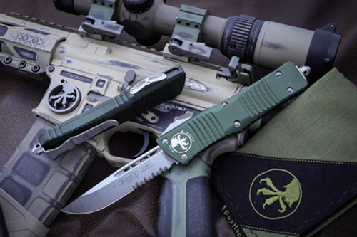 Microtech Combat Troodon Green OTF Drop Point Satin 143-5OD
