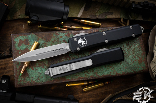 Microtech Ultratech OTF Automatic Knife Black 3.4\" Dagger Apocalyptic 122-10AP