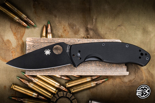 Spyderco Tenacious Folder Liner Lock Folding Knife Black G10 3.4" 8Cr13MoV Drop Point Black C122GBBKP