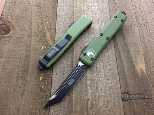 Microtech Ultratech Green Contour Smooth Tanto Black 123-1CCOD