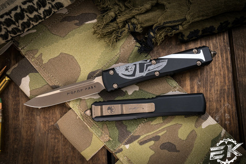 Microtech Ultratech Molon Labe OTF Automatic Knife S/E 3.4" Drop Point Bronze 121-13MLS