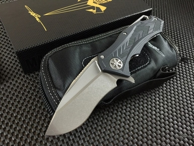 MICROTECH MARFIONE CUSTOM KNIVES STAR LORD CARBON FIBER TRI-TONE SW