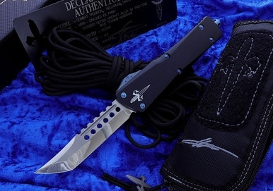 Marfione Custom Hellhound Combat Troodon Ice Blue Accents Cracked Ice Polish M390
