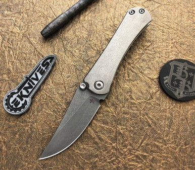 Borka Blades SBKF Barked Anodized Titanium M390 Acid Wash