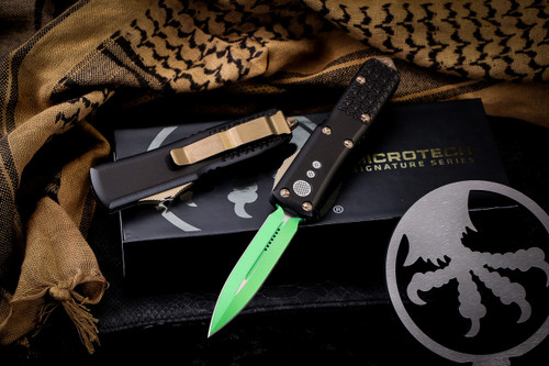 Microtech Jedi Master UTX-85 OTF Automatic Knife 3\" Dagger Green 232-1JM
